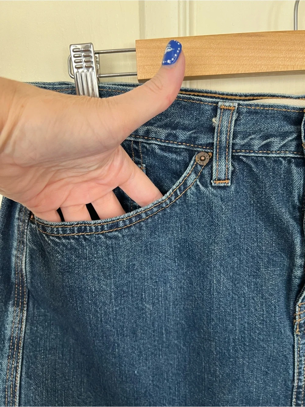 Gap Jeans Y2K Distressed Denim Mini Skirt Medium Wash